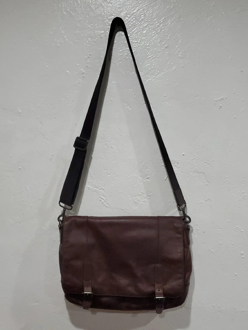 Fossil Mens Brown Leather Messenger Breif Bag In Brown